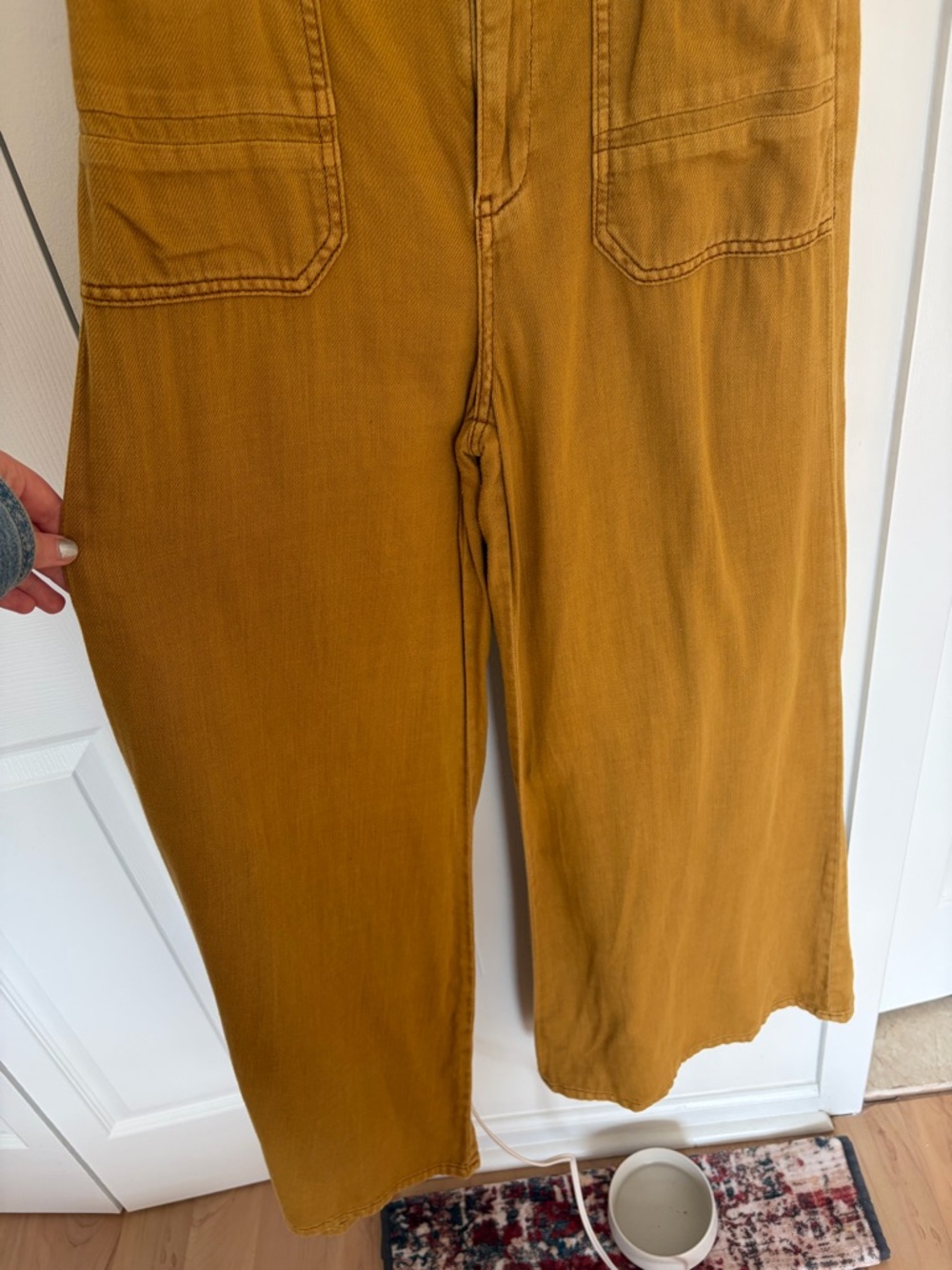 Pilcro Golden Mustard High-Rise Wide Leg Pants - Picture 2 of 5